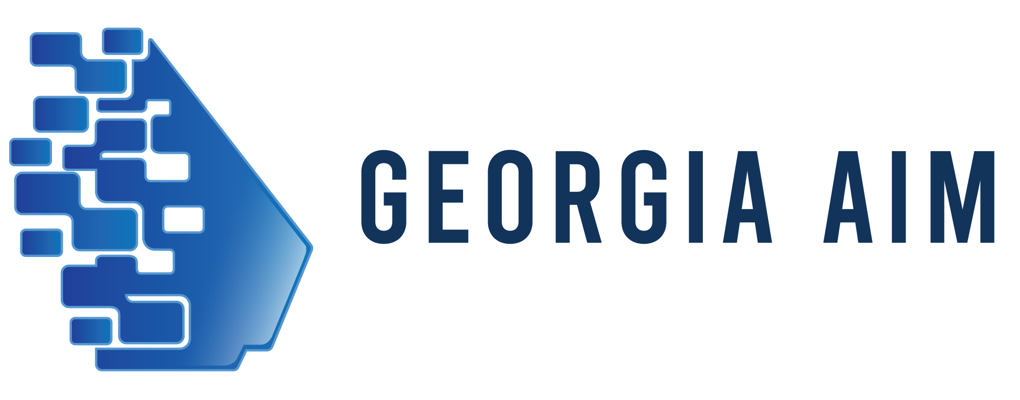 Shape of Georgia with the words Georgia AIM next to it